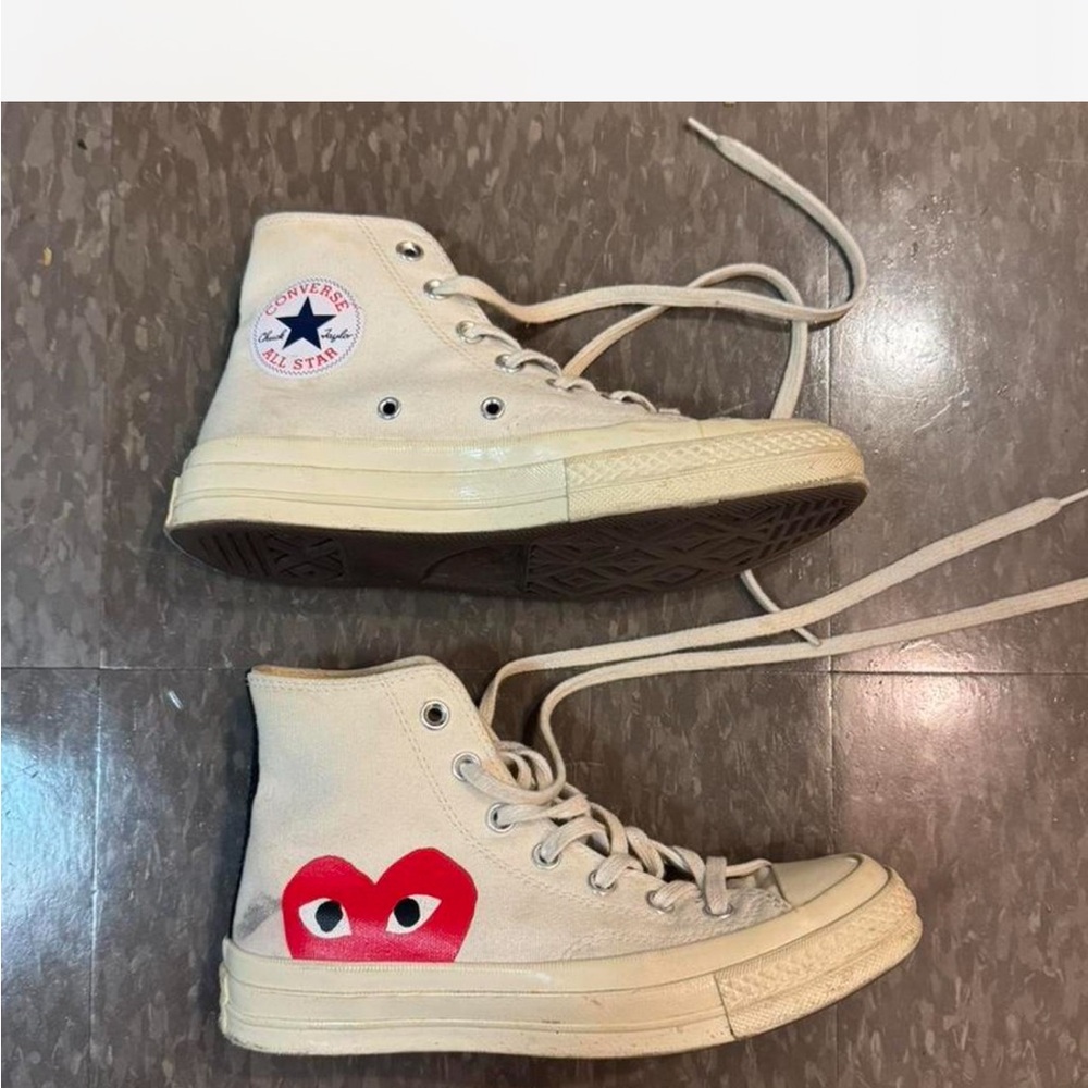 Comme des Garcons Cream and Red Sneakers - Picture 4 of 7